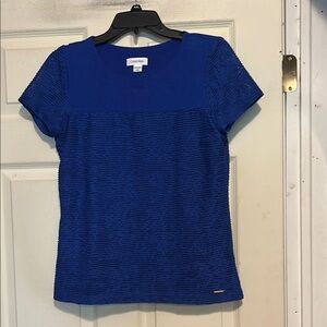 Calvin Klein Short Sleeve Blue Top Size Small